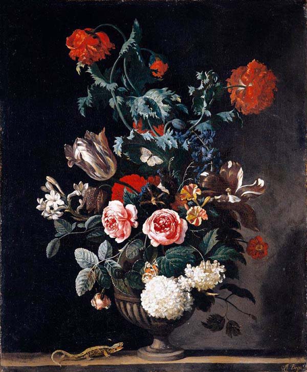 Flowers in a Stone Vase